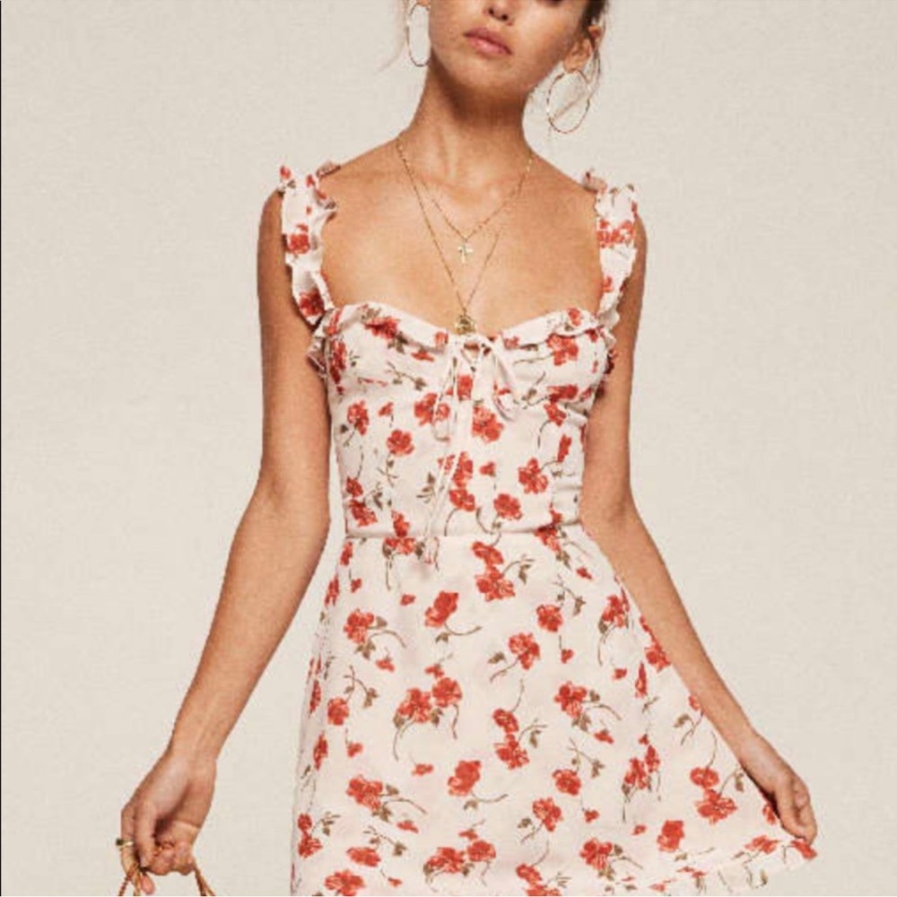Reformation Armadillo Ruffle Mini Dress size 0